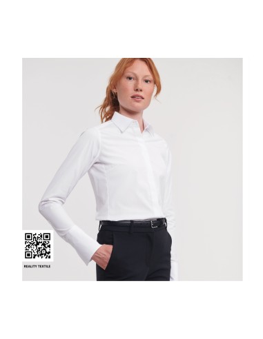 RUS-0R960F0-Ladies' Long Sleeve Fitted Ultimate Stretch Shirt